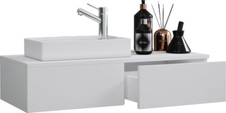 ebuy24 Ebuy24 - Set Vcm De 2 Piezas Lavadero Para Invitados Wc Ba&ntilde;o De Invitados Wc De Lavabo Muebles De Ba&ntilde;o Juego De Ba&ntilde;o - Gudas (blanco)