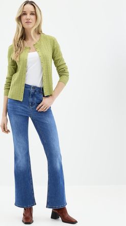 Contemporaine Womens Medium-indigo stretch jean Fit: Flared leg, high rise