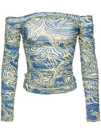 Pinko Top con stampa grafica - Blu