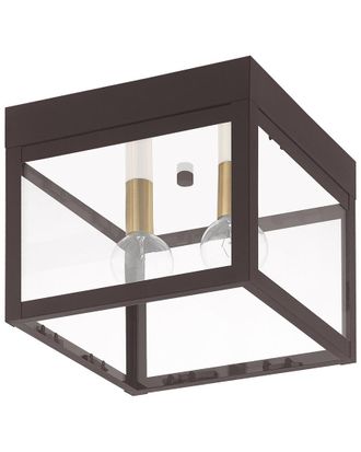 Livex Lighting 2-Light Bronze Outdoor Ceiling Mount