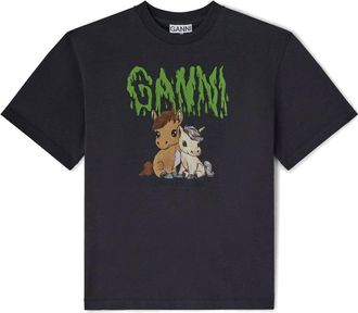 Ganni Cotton Graphic T Shirt