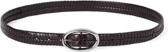 Brunello Cucinelli Braided leather belt in Chocolate at Nordstrom, Size 120