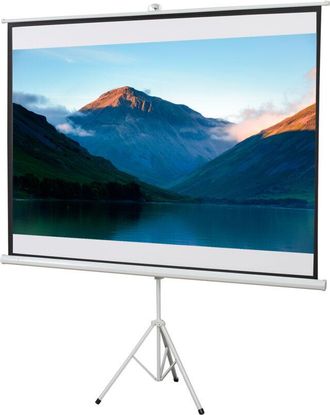 HOMCOM Pantalla De Proyector Manual Con Soporte 100 Pulgadas Pantalla De Proyecci&oacute;n Port&aacute;til Formato 4:3 203x152 Cm Blanco