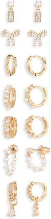 Natasha 7-Pack of Assorted Earrings in Gold at Nordstrom Rack