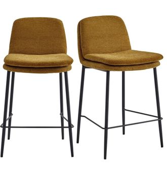 Moloo Silla de bar de tela Luxury Mostaza (x2)