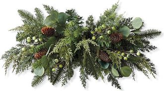 Frontgate Set of 2 Majestic Holiday Sconce Swags - Frontgate - Outdoor Christmas Decorations