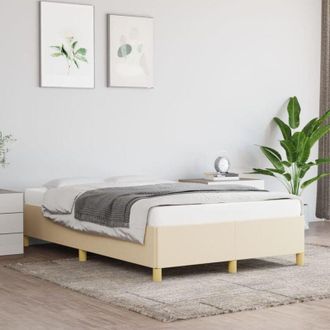 vidaXL Giroletto senza Materasso Crema 120x200 cm Tessuto - Vidaxl