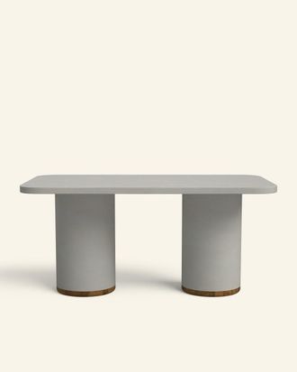 Hannun Mesa de comedor de microcemento en color gris piedra 160 cm