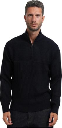 A|X Armani Exchange Half-zip Sweater - Heren - Vesten met rits - Blauw - M - Katoen - Hoodies & sweatvesten