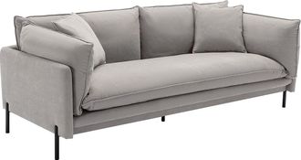 Vente-Unique Sof&aacute; de 3 plazas de tela gris CORFINO