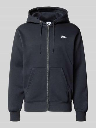Nike Sweatjacke mit Label-Stitching und K&auml;nguru-Tasche in Black, Gr&ouml;&szlig;e XL