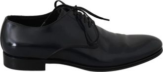 Dolce & Gabbana Elegante donkerblauwe leren Derby-schoenen - Heren - Nette schoenen - Blauw - 39 EU - Leer - Schoenen