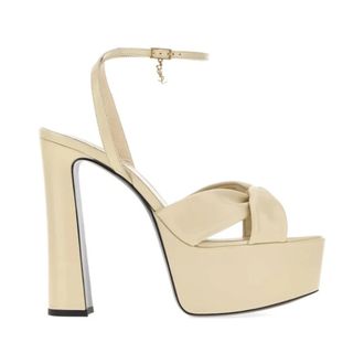 Saint Laurent High Heel Sandals, female, Beige, Size: 7 1/2 US Franciane Platform Sandal