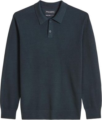 Marc O'Polo Tops, Heren, Blauw, 2Xl, Katoen, Polo shirt van katoen met slubstructuur