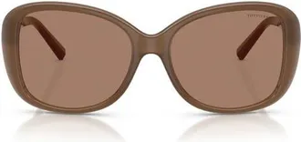 Tiffany & Co. 56mm Pillow Sunglasses in Opal Smoky Quartz/brown at Nordstrom
