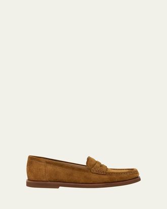 Gianvito Rossi Suede Penny Loafers