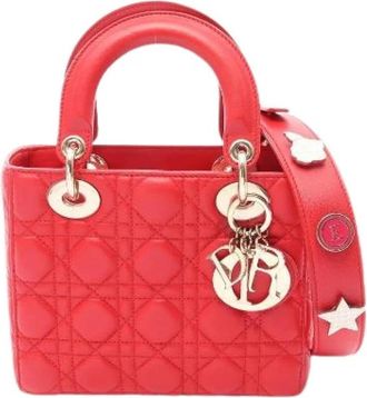 Dior Pre-owned Lady Dior MY Abcdior Leren Handtas - Dames - Vintage Handtas - Rood - ONE Size - Leer - Vintage