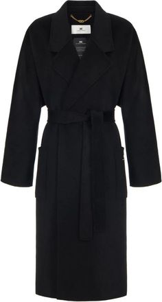 Elisabetta Franchi Cappotto in panno doppio di lana - - Coats - Donna - Nero - M