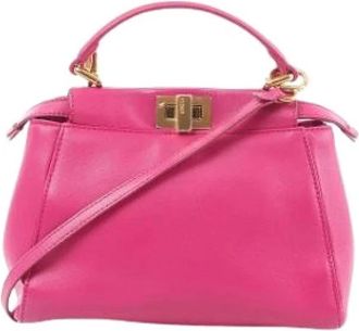 Fendi Pre-owned Handbags, female, Pink, Size: ONE SIZE Pre-owned Peekaboo Mini
