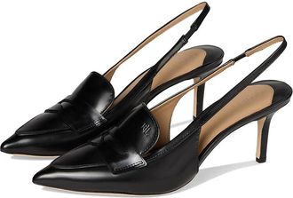 Lauren Ralph Lauren Khloe Leather Slingback Loafers Pumps Womens Shoes Black : 8.5 B - Medium