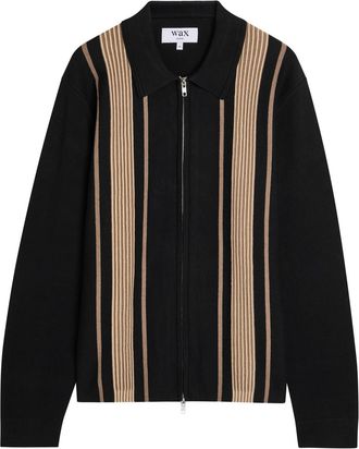 Wax London Lennox Striped Cotton and Cashmere-blend Jumper - Black - Xxl