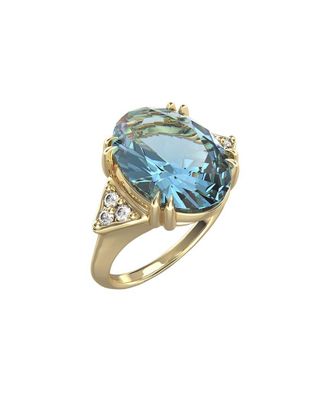 I.Reiss Company 14K 6.69 Ct. Tw. Diamond & Blue Topaz Cocktail Ring