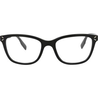 Alexander McQueen 51mm Square Optical Glasses in Black Black Transparent at Nordstrom Rack