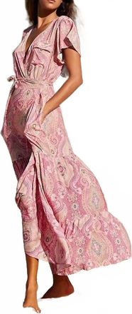 Melissa Odabash Barrie Paisley Blush Maxi Dress In Pink Paisley