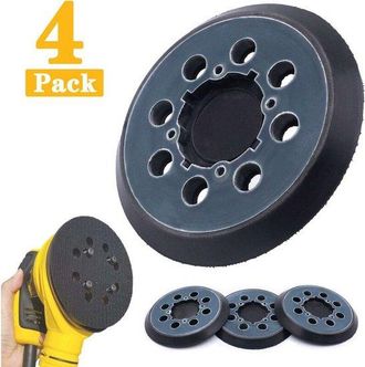 OEM Adecuado Para Juego De 4 Almohadillas De Lijado De 8 Orificios Para Lijadora Orbital Dwe6423 De 125 Mm, Color Azul