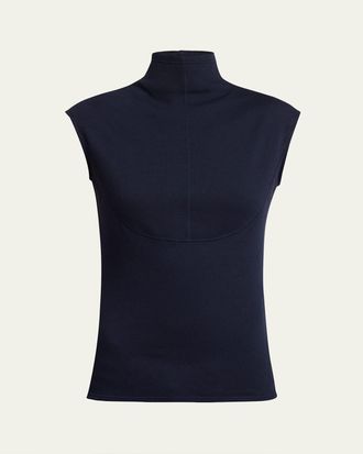 Proenza Schouler Zane Sleeveless Brushed Rib Turtleneck