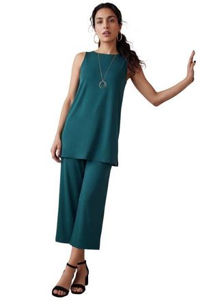 Jessica London Stretch Knit Tunic Tank in Mystic Pine at Nordstrom, Size 24