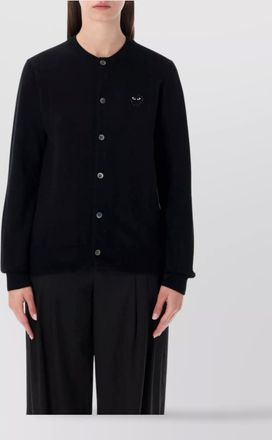 Comme Des Garçons round collar cardigan crystal heart