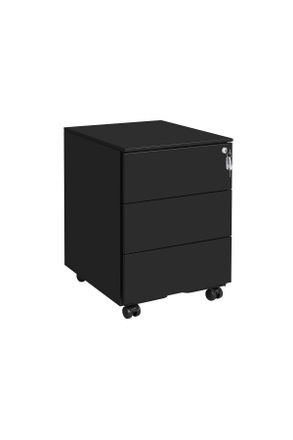Boxxx Rollcontainer, Schwarz, Metall, 3 Schublade(n) Schubladen, 39x55x45 cm, Typenauswahl, Beim&ouml;bel erh&auml;ltlich, B&uuml;rom&ouml;bel, B&uuml;rom&ouml;bel-Sets & B&uuml;rom&ouml;bel-Serie
