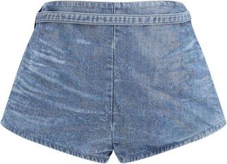 Diesel Blue Cotton Bermuda Womens Shorts