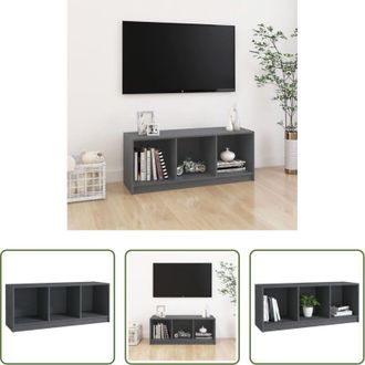 vidaXL Armadietto Stereo - Mobile Porta TV Grigio 104x33x41 cm in Legno Massello di Pino