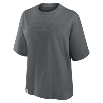 Nike Jacksonville Jaguars Arch Boxy Nike Womens NFL T-Shirt in Grey | 01CM0AI9N-YBA