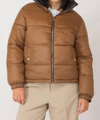 Dex Clothing Reversible Puffer Jacket In Brown/dark Brown