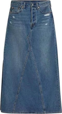 Levi's Tijdloze Lange Denim Rok - Dames - Spijkerrokken - Blauw - W25 - Denim - Rokken