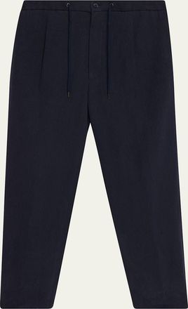 Giorgio Armani Mens Single-Pleat Linen Canvas Trousers