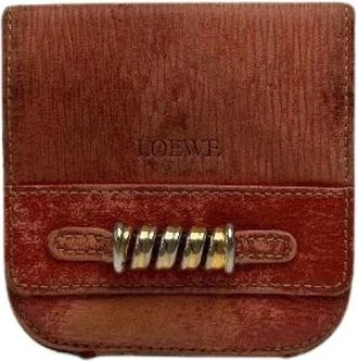 Loewe Pre-owned leren portemonnee - Dames - Vintage Accessoires - Rood - ONE Size - Leer - Vintage
