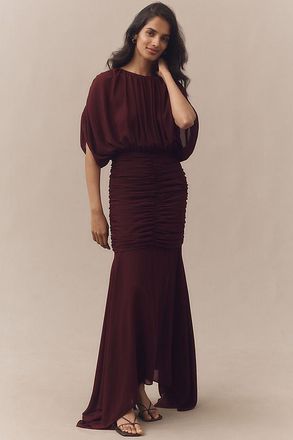 Ronny Kobo Louisa Ruched Stretch Jersey Maxi Dress