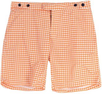 Frescobol Carioca Orange Scallop-print Shorts Size S