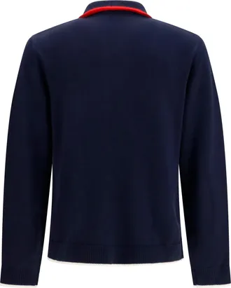 Casablanca Mens Merino Wool Sports Jacket Navy Ovis Aries