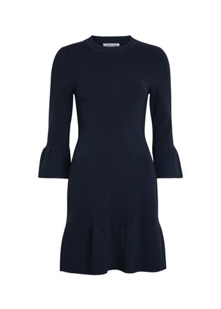 Veronica Beard Portia Knit Mini Dress - Navy - XL (UK16 / XL)