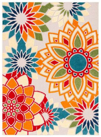 Safavieh Alfombra polipropileno marfil/naranja 160 x 229 cm