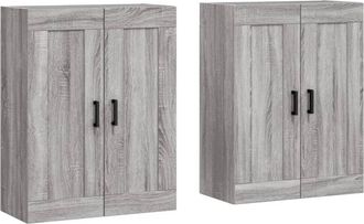 vidaXL Wall Mounted Cabinets 2 pcs Grey Sonoma Engineered Wood Vidaxl