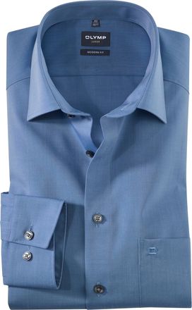 Olymp Businesshemd OLYMP Luxor modern fit, Herren, Gr. 37, N-Gr, blau, Web, Obermaterial: 100% Baumwolle, Hemden Businesshemd