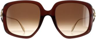 Alexander McQueen Square Brown Gold Brown Gradient AM0374S