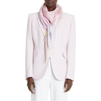 Alexander McQueen Skull Jacquard Silk Scarf in 5869 Roseate/Sky Blue at Nordstrom