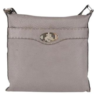Fendi Pre-owned Vintage Cross Body Bag - Dames - Pre-owned - Grijs - Maat: ONE Size Leer